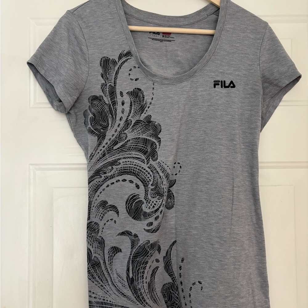Fila Gray Women's Top with Black Design